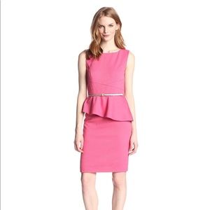 Ellen Tracy Pink Peplum Sheath Dress